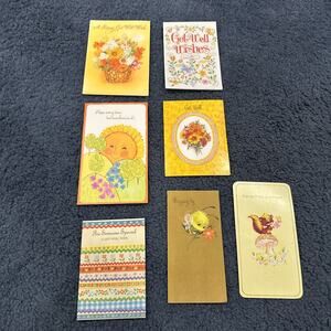 Vintage lot of 7 used get well cards